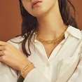 thumbnail image 2 of Collar y pulsera con clip de papel dorado para mujer, chapado en oro de 14 k ajustable, 2 of 5