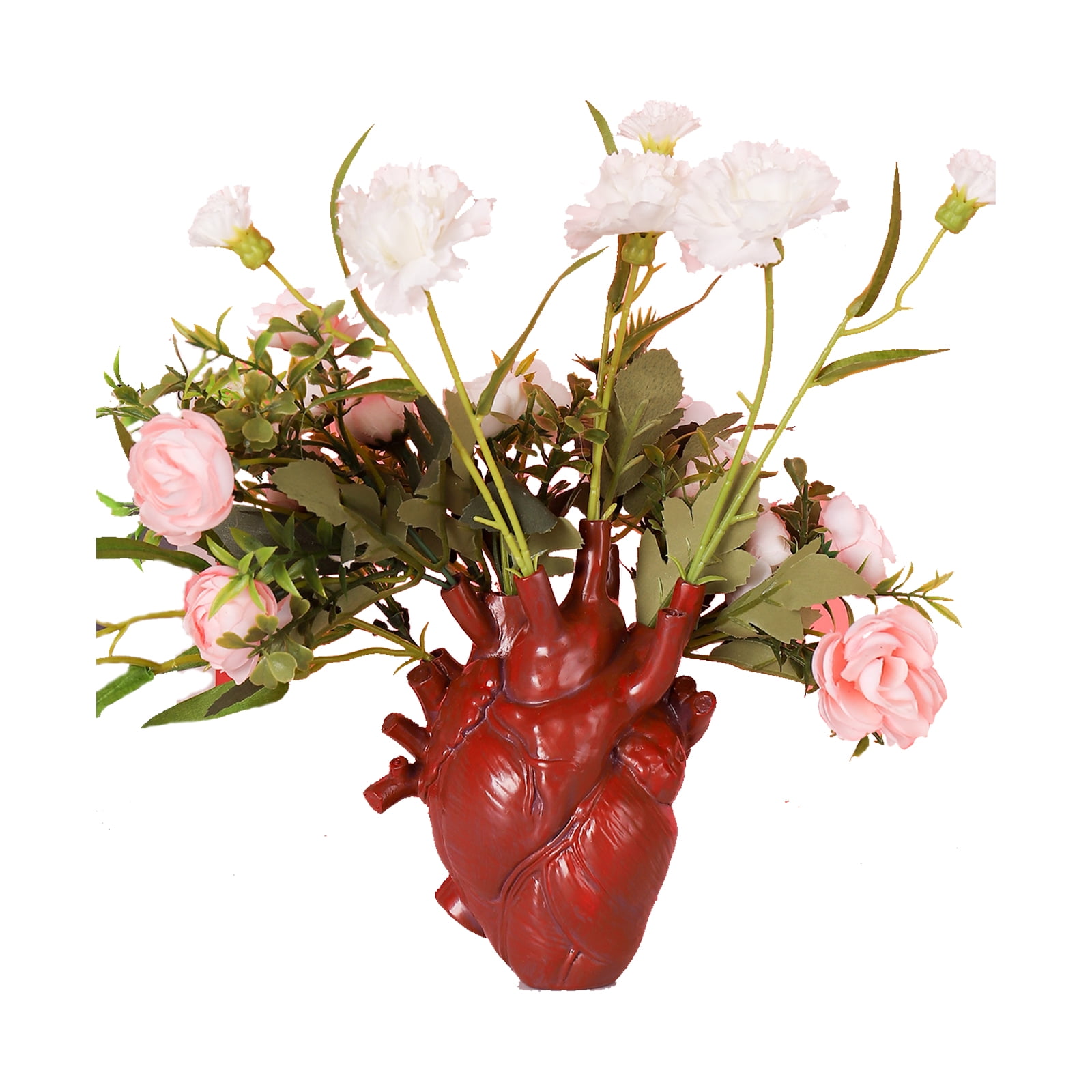 Anatomical Heart Resin Vase Flower Pot Desktop Ornament Home Decor