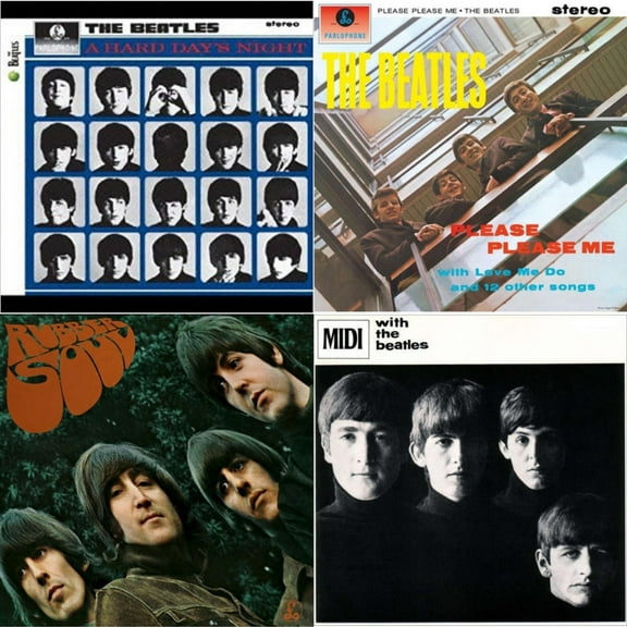 Hard Day's Night & Please Please Me & Rubber Soul & With The Beatles [LP Vinyl Bundle]