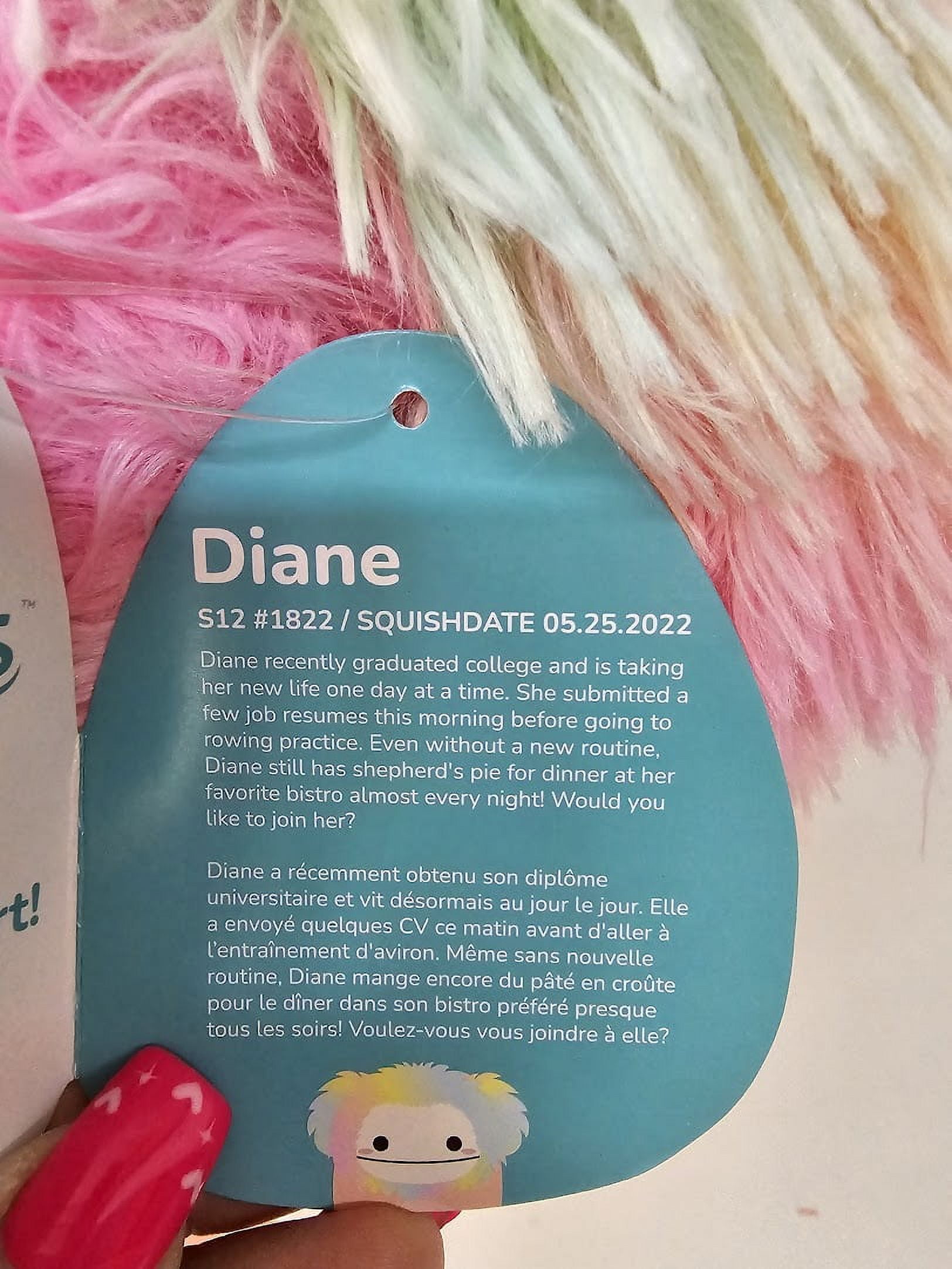 Squishmallows Official Kellytoys Plush 12 Inch Diane the Pink Bigfoot Ultimate Plush Stuffed Toy