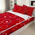 thumbnail image 3 of Erosebridal Patriotic Circle Star Print Zipper Twin Comforter Sets with Fitted Sheet and 2 Pillowcases for Girls, Red USA Zipper Bedding Set, Polkadot Reversible, 4-Piece, 3 of 7
