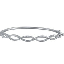 Arista Diamond Accent Silver Tone Over Brass Fashion Bangle