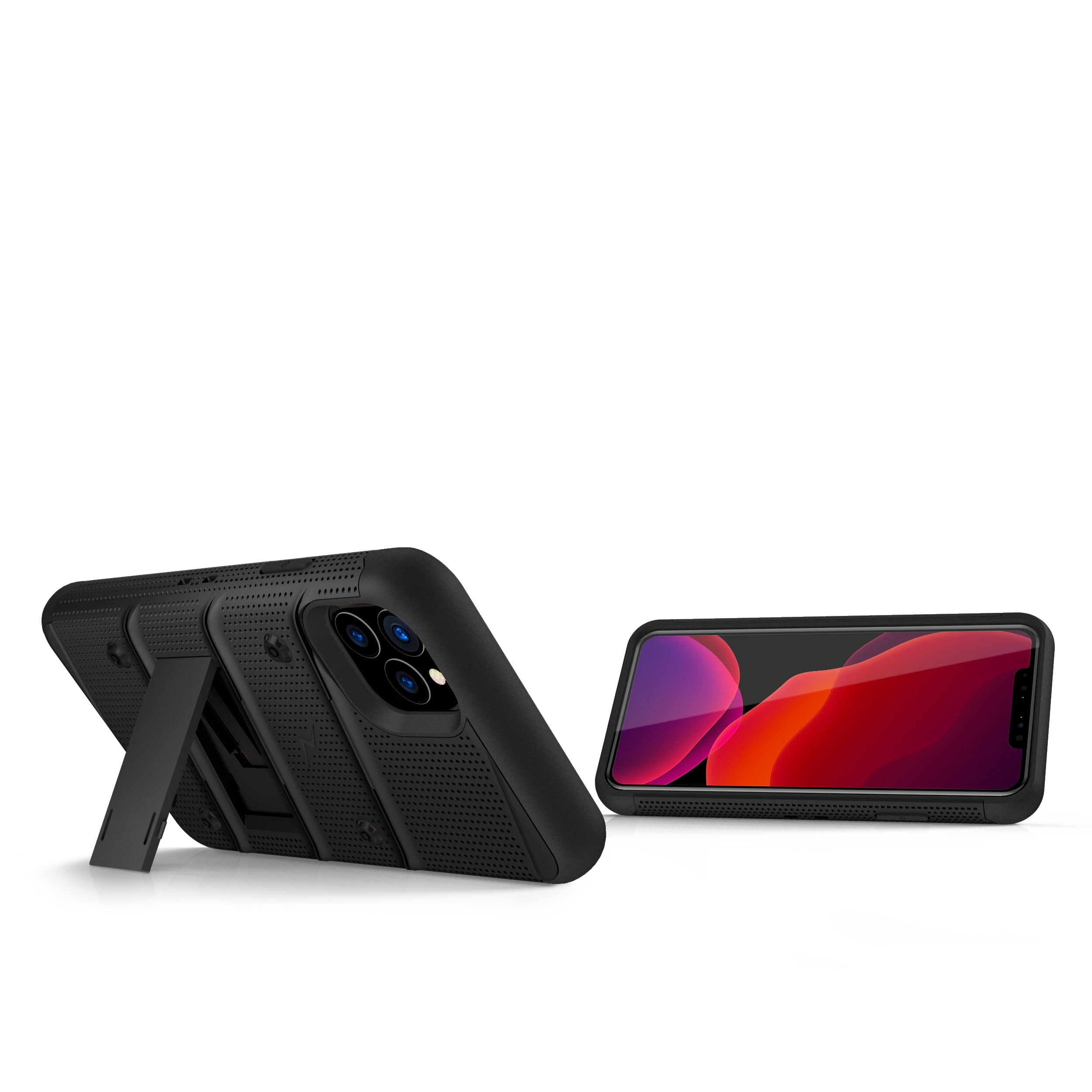 ZIZO BOLT Series iPhone 11 Pro Case - Heavy-duty Military-grade Drop Protection w/ Kickstand Included Belt Clip Holster Tempered Glass Lanyard - Black