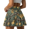 thumbnail image 5 of KUIFORTIBrown Camouflage Pleated Skirts for Women Hard Wearing Stretchy Athletic Inner Shorts 2 Pockets Lightweight Shorts Workout Golf Skort for Tennis Running, 5 of 7