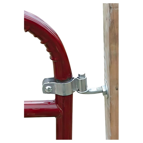 Gate Hinges for 2 Inch Round Tubing - Polished Steel Door Hinges - 12 Inch Long 3/4 Inch Bolts - Heavy Duty Gate Hardware Kit for Farm, Ranch, and Livestock Gates