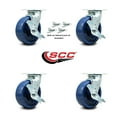 thumbnail image 2 of 6 Inch Solid Polyurethane Caster Set with Ball Bearing and Brake/Swivel Lock SCC, 2 of 2