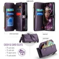 thumbnail image 2 of Crossbody for iPhone 17 Pro Case Wallet【RFID Blocking】with 7-Card Holder Zipper Bills Slot, Soft PU Leather Magnetic Shoulder Wrist Strap for iPhone 17 Pro Wallet Case Women, 2 of 12