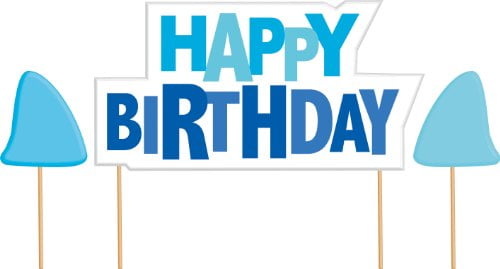 happy birthday cake banner kit shark splash