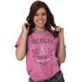thumbnail image 5 of Cute Michigan Boat Floral Flowers MI Women's Graphic T Shirt Tees Brisco Brands X, 5 of 6