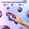 thumbnail image 3 of Ratón inalámbrico Trackball Senda, ergonómico y recargable, color morado, 3 of 7