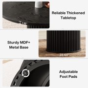 Tribesigns Black Round Dining Table for 4-6 People, 47.24-Inch Circle Wood Kitchen Table with Sturdy Fluted Metal Base, Modern Dining Room Furniture