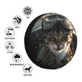 thumbnail image 4 of Fuzoiu Pilot Cat In Vintage Plane Print Universal Spare Tire Cover with Buckle Strap, Waterproof Wheel Covers for Jeep, Trailer, RV, Truck and All Car-15 inch, 4 of 6