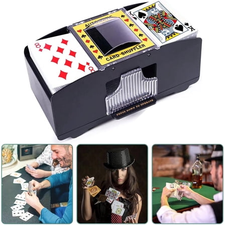 Card Shuffler 2 Deck, Battery Powered Playing Card Machine for Poker, Blackjack, UNO, Texas Hold'em, Automatic Card Dealer for Home Game Night