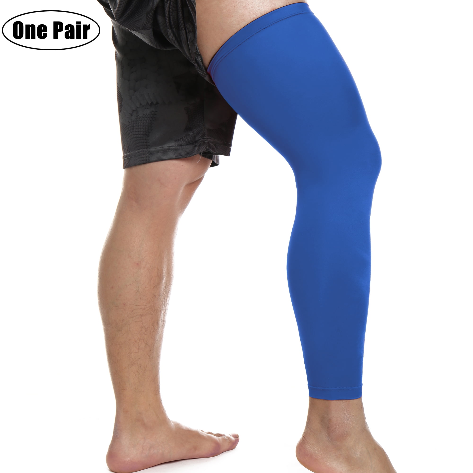 Men's Compression Leg Warmer Sleeve Support Sport Cycling Muscle Knee Sock Pad 