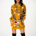 thumbnail image 2 of Robe d'Été Imprimée de Noël pour Femmes 2025, Chandail à Capuche à Manches Longues, Robe Confortable avec Poche, Chandail Décontracté, 2 of 6
