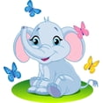 thumbnail image 2 of Baby Elephant Wall Decal Mural by Wallmonkeys Peel and Stick Graphic (18 in H x 17 in W) WM88487, 2 of 4