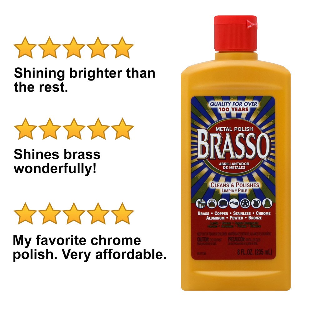 Brasso Metal Polish, 8 oz Bottle for Brass, Copper, Stainless, Chrome, Aluminum, Pewter & Bronze Pack of 8 - image 5 of 9