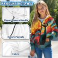thumbnail image 5 of Psesaysky Zip Up Hoodie for Girls Kids Black Cat Art Print Oversized Long Sleeve Sweatshirt Jacket with Pockets Winter Warm Clother 8-10 Years, 5 of 7