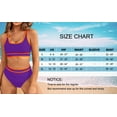 thumbnail image 3 of MOSHU High Waisted Womens Bikini Sets Sporty Two Piece Swimsuits for Women Color Block High Cut Bathing Suits, 3 of 6