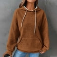 thumbnail image 2 of Diufon Hooded Sweatshirt for Women Drawstring Fall Casual Warm Tops Long Sleeve Tops with Pockets, 2 of 4
