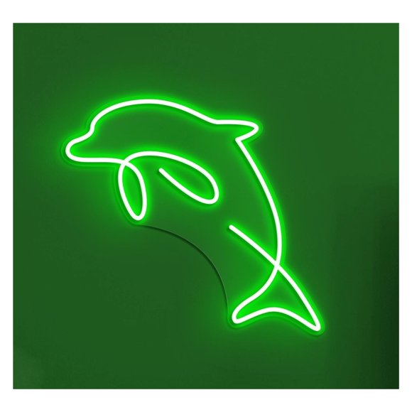 Letrero De Neón LED Delfín Para Pared, Ideal Para Niños, Habitaciones Con Animales Marinos, Acuarios, Decoración Para Casas Playa, 42cm