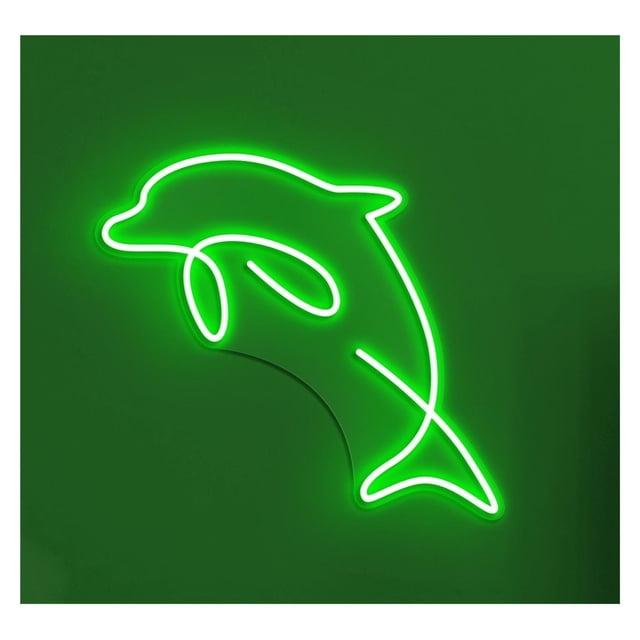 Letrero De Neón LED Delfín Para Pared, Ideal Para Niños, Habitaciones Con Animales Marinos, Acuarios, Decoración Para Casas Playa, 42cm