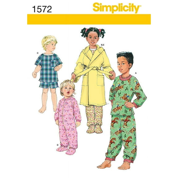 Toddlers' Size 1/2-2 Sleepwear & Robe Pattern, 1 Each