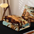 thumbnail image 5 of Manfei Hippie Lizard Zipper Full Size Comforter Sets with Fitted Sheet and 2 Pillowcases, Tropic Desert Animal Zipper Bedding Set, Brown Orange, Black Reversible, 4pcs, 5 of 7