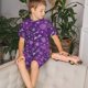 thumbnail image 4 of Balery Purple Snowflakes Conjunto de Pijama Infantil de Manga Corta con Estampado – Ropa de Dormir de Algodón Suave-3X-Large, 4 of 6