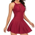 thumbnail image 4 of Sngxgn Swimsuit Women Tummy Control Vintage Swimsuits U Back Modest Swimwear(Red,XL), 4 of 5