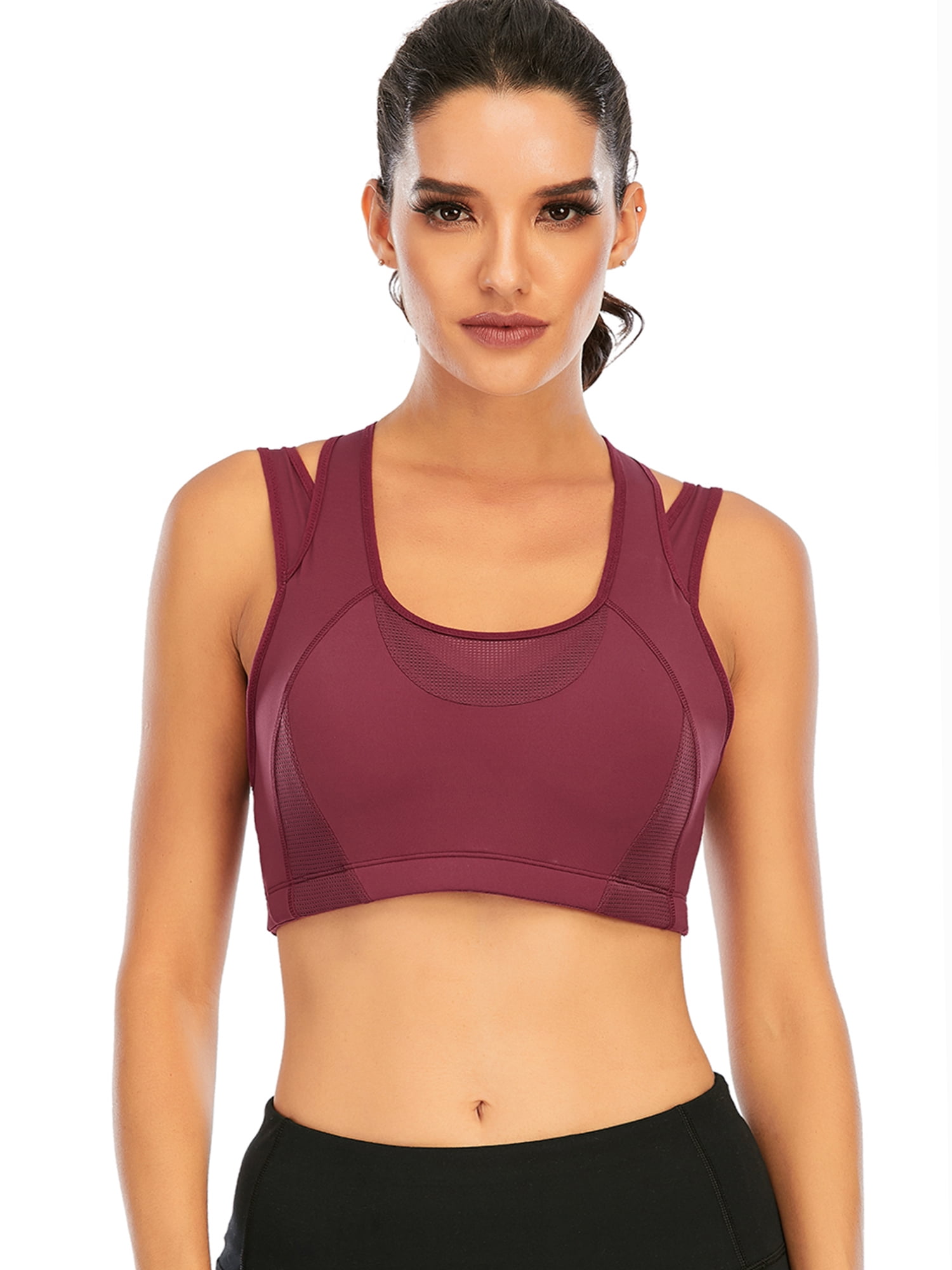 Women High Impact Sports Bras Running Bra Seamless Wirefree Molded Cups
