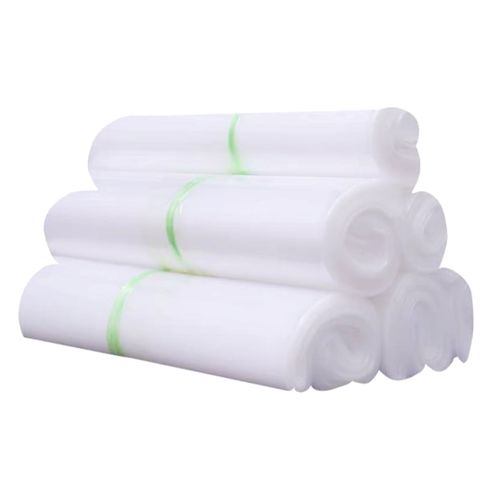 ROMANSENTIAL 100Pcs Transparent Plastic Bag Waterproof White Reusable Storage Pouch for Fruits Vegetables Sundries