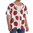 thumbnail image 2 of Gukieu Hand Drawn Strawberry Print Men's Short-sleeved Shirts, Button-down Pocket Shirts, T-shirts, Beach Vacation Travel Summer Clothing-3X-Large, 2 of 5