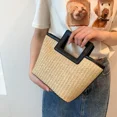 thumbnail image 2 of Bolso de mano de gran capacidad tejido de paja de moda de tendencia coreana para mujer 2024, nuevo bolso de mano portátil, bolso tejido de mujer de moda retro, 2 of 4