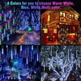 thumbnail image 2 of 2pcs Meteor Shower Lights, 11.8in 8 Tubes 192 LEDs Meteor Lights, Icicle Snow Falling Christmas Lights, Rain Drop String Waterproof Cascading Lights Indoor Outdoor Xmas Tree Wedding Party Decor, 2 of 9