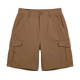 thumbnail image 6 of Hearthz Women Cargo Shorts High Waisted Wide Leg Womens Bermuda Shorts Baggy Athletic Cycling Shorts Women with Pocket Brown XL, 6 of 6