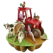 Notes & Queries Farm Animals and Red Tractor 3D Pop Up Santoro Pirouettes Blank Note Card