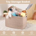 thumbnail image 4 of 118L XXXLarge Cotton Rope Storage Basket, Oversized Blanket Basket, Used for Organizing Dirty Clothes in Living Room, Bedroom, Nursery, Dog Toy Storage Bins, 25" x 17" x 16",Brown variegated, 4 of 7