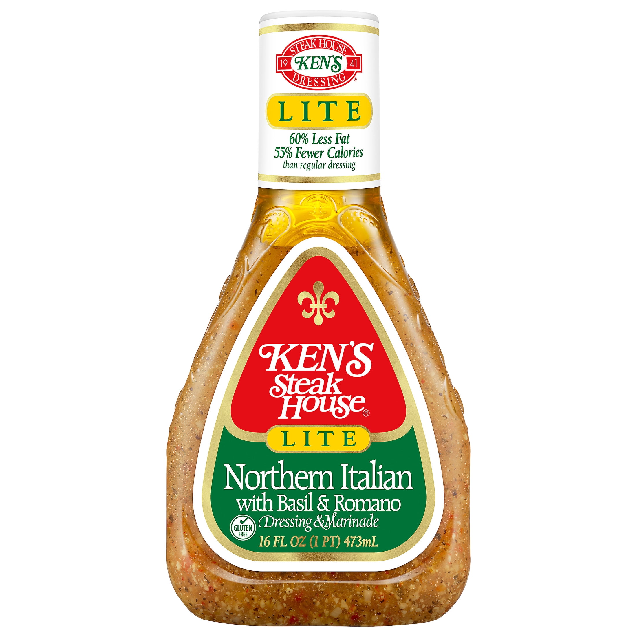 (3 pack) Ken's Steak House® Lite Northern Italian with Basil & Romano Salad Dressing & Marinade 16 fl oz
