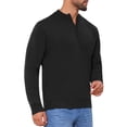 thumbnail image 4 of Suéter de punto de cuello alto para hombre INSPIRE CHIC, color sólido, con media cremallera, talla XL, negro, 4 of 5