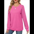 thumbnail image 3 of Sudaderas para Mujer, Suéteres de Cuello Redondo con Mangas de Punto , Moda 2025 Rosa Roja S, 3 of 8