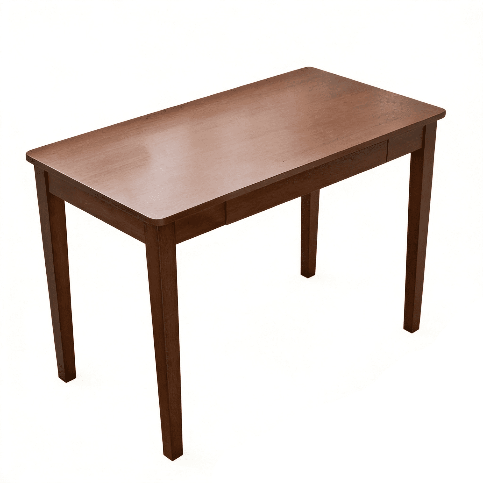 Small Solid Wood Desk with Storage Drawer, Compact Home Office Writing Table for Bedroom & Small Spaces, Walnut