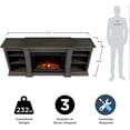 thumbnail image 3 of Real Flame Eliot 81" Grand Electric Fireplace TV Stand in Antique Gray, 3 of 9