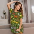 thumbnail image 3 of Fotbe Camping 1 Bata de Dormir para Mujer con Estampado, Camisón de Algodón de Manga Corta, Ropa de Dormir Casual, 3 of 6