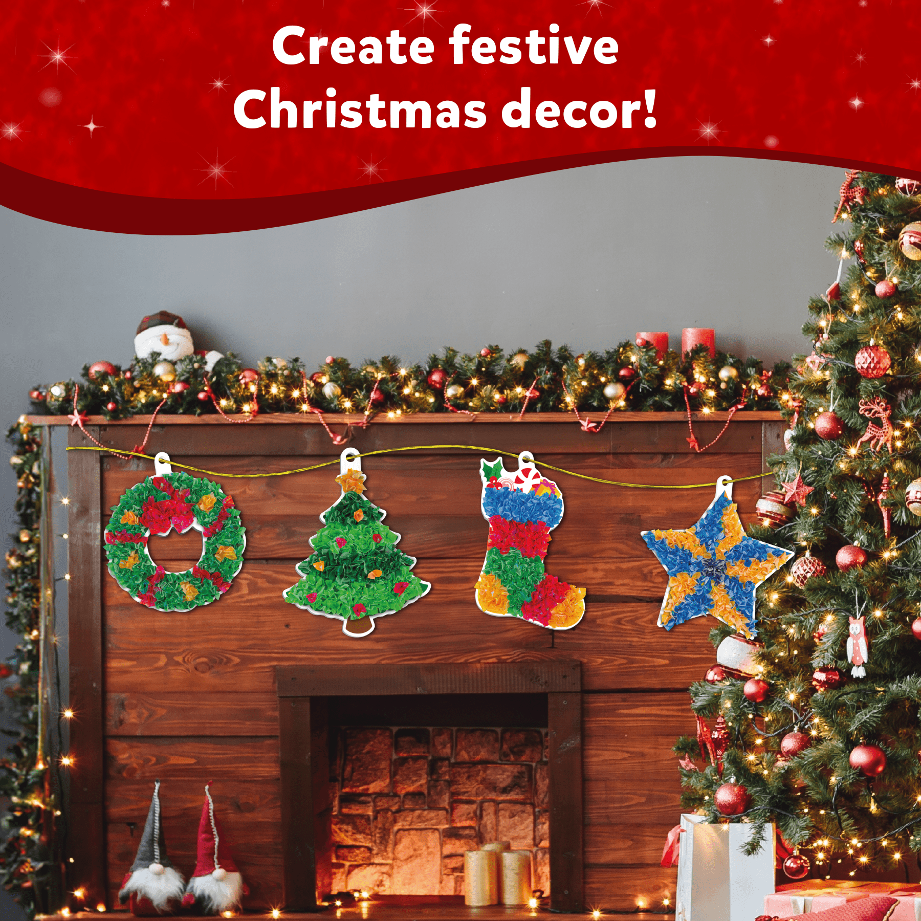 Skillmatics Poke-in Art - Christmas Decor, Mess-Free Art for Kids, DIY Craft Kits, Creative Activity, Gifts for Ages 4, 5, 6, 7, 8, 9, 10, 11, 12