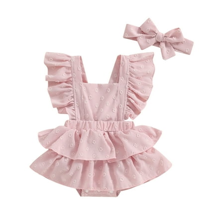 

Mevireiy Baby Girls Smocked Romper Dress Vintage Bubble Onesie Long Sleeve Bodysuit Pink 0-3 Months