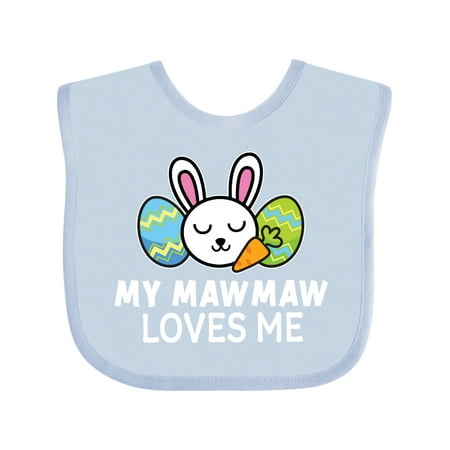 

Inktastic My Mawmaw Loves Me with Bunny and Easter Eggs Gift Baby Boy or Baby Girl Bib