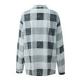 thumbnail image 5 of Dyfzdhu Plaid Shirts for Women Plus Size Trendy Loose Checkered Print Long Sleeve Blouse Top Gray, 5 of 9