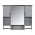 thumbnail image 4 of Tcbosik Wall Mounted Storage Cabinet with Mirror, Modern Medicine Cabinet with Hanging Rods and Doors, Bathroom Cabinet with Adjustable Shelves for Small Space, Grey, 4 of 10