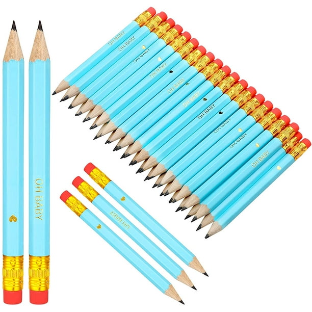 50 pièces demi-crayons crayons de douche de bébé demi-crayon avec gomme  crayons aiguisés crayon de golf 4 pouces crayons courts 2 crayons HB pour  baby shower bureau d'école de golf, 2 styles (